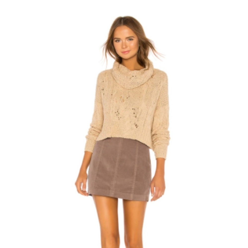 Free People Light Brown Corduroy Skirt Size 8